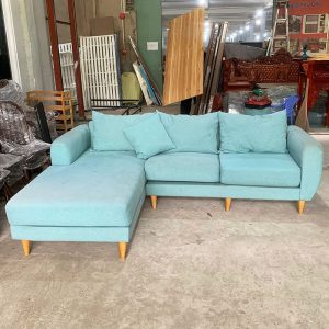 Sofa Góc Chữ L Bọc Vải Màu Xanh Cũ