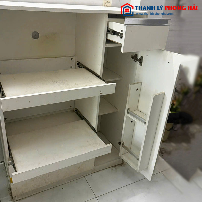 Tủ Hồ Sơ Gỗ Công Nghiệp Màu Trắng Cũ