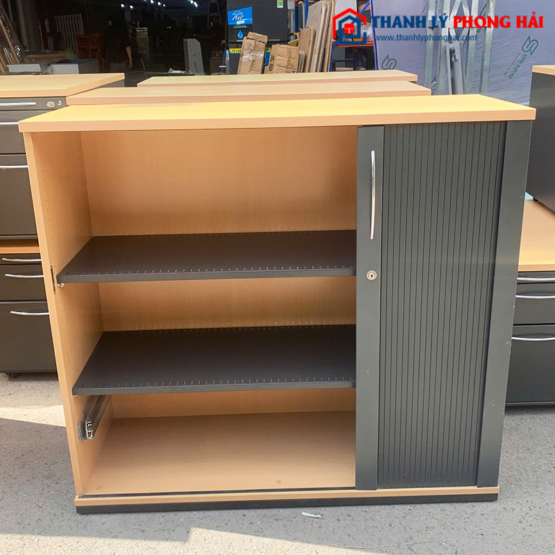 Tủ Hồ Sơ Văn Phòng Gỗ Công Nghiệp 1m2 Cửa Trượt Cũ