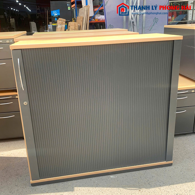 Tủ Hồ Sơ Văn Phòng Gỗ Công Nghiệp 1m2 Cửa Trượt Cũ