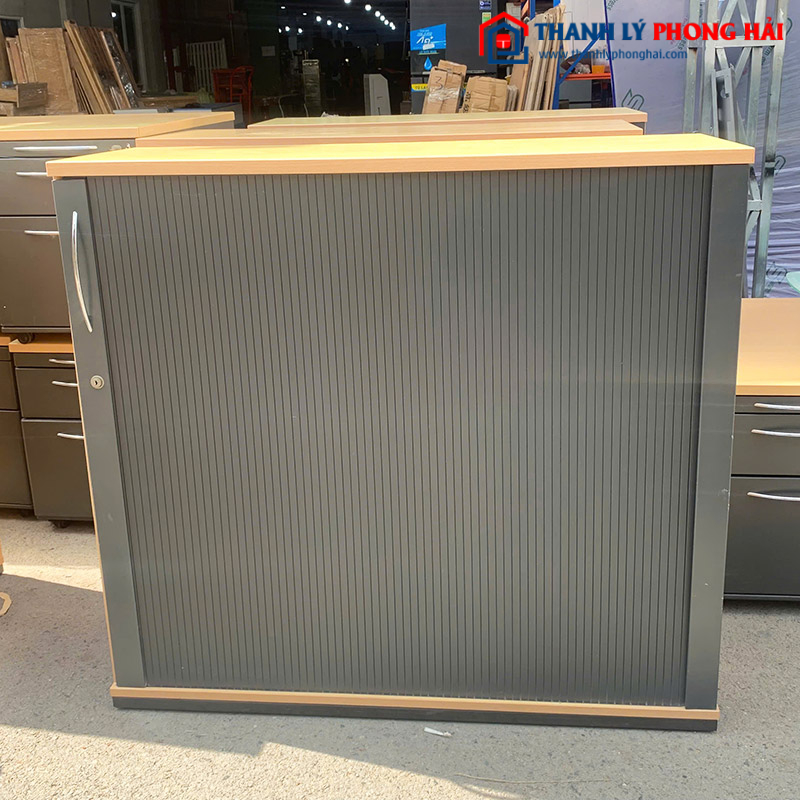 Tủ Hồ Sơ Văn Phòng Gỗ Công Nghiệp 1m2 Cửa Trượt Cũ