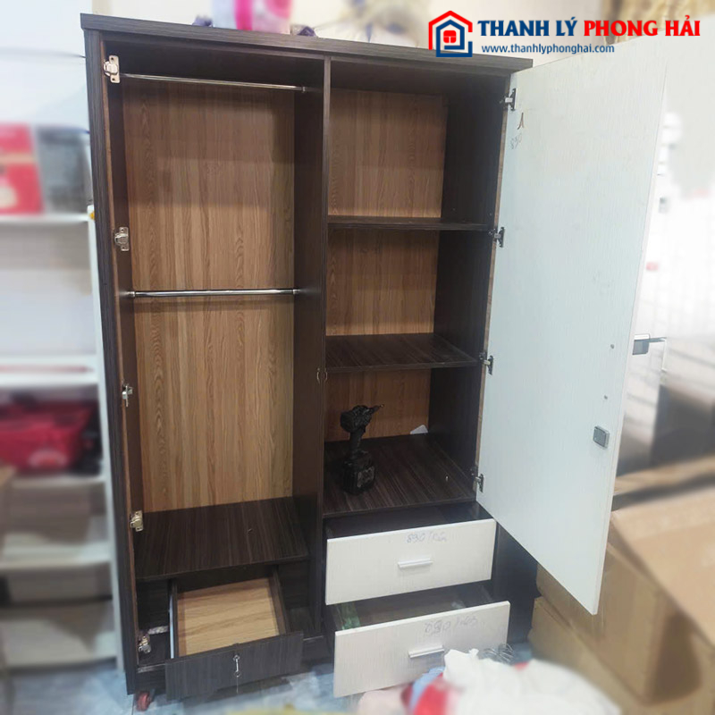 Tủ Quần Áo Gỗ Công Nghiệp 2 Hộc Cũ
