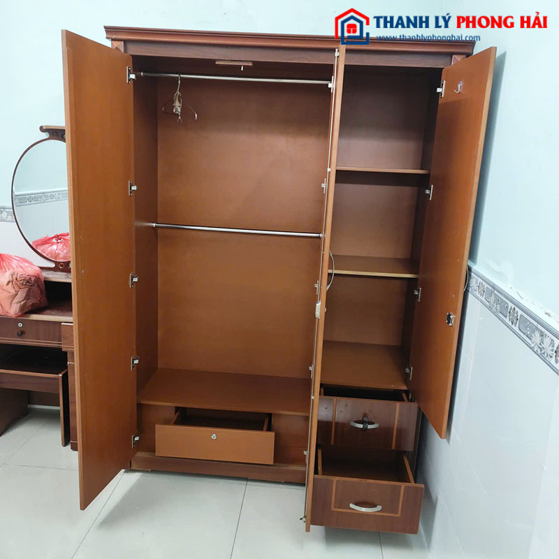 Tủ Quần Áo Gỗ Công Nghiệp 3 Cánh 1m4 Cũ