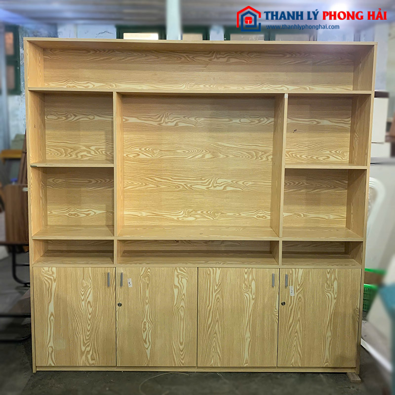 Tủ Trưng Bày 2m Gỗ Công Nghiệp Nhiều Ngăn Cũ