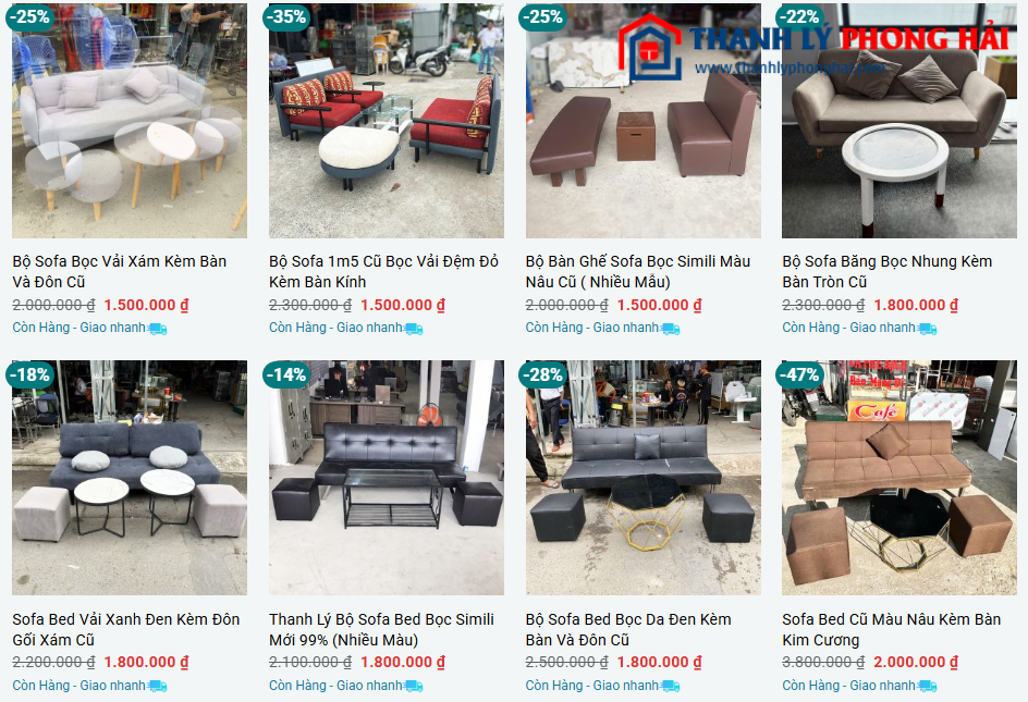 Bàn ghế sofa thanh lý