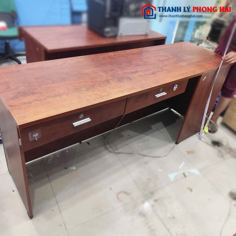 Bàn Làm Việc Gỗ Công Nghiệp Kèm Tủ Hồ Sơ 2 Hộc Kéo Cũ