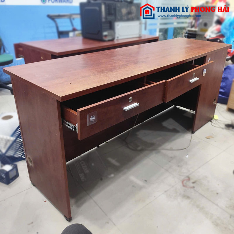 Bàn Làm Việc Gỗ Công Nghiệp Kèm Tủ Hồ Sơ 2 Hộc Kéo Cũ