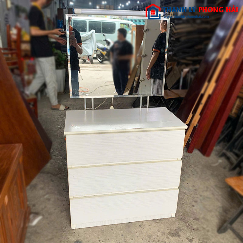 Bàn Trang Điểm Trắng 76cm Có Gương Cũ