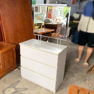 Bàn Trang Điểm Trắng 76cm Có Gương Cũ
