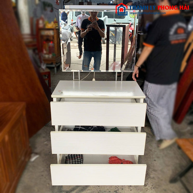Bàn Trang Điểm Trắng 76cm Có Gương Cũ
