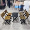 Bộ Bàn Ghế Cafe Xếp Khung Sắt Cũ