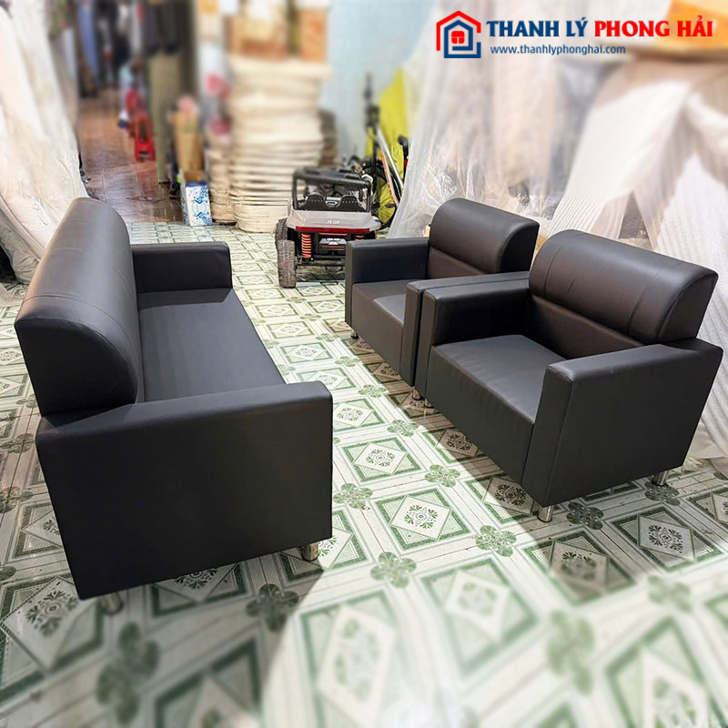 Bộ Sofa Văn Phòng 3 Món Bọc Da Tồn Kho