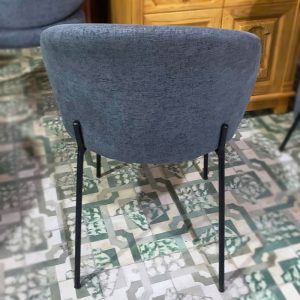 Ghế Cafe Cara Bọc Vải Nỉ Xám Chân Sắt Cũ