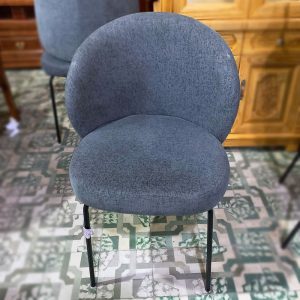 Ghế Cafe Cara Bọc Vải Nỉ Xám Chân Sắt Cũ