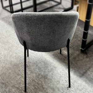 Ghế Cafe Cara Bọc Vải Nỉ Xám Chân Sắt Cũ