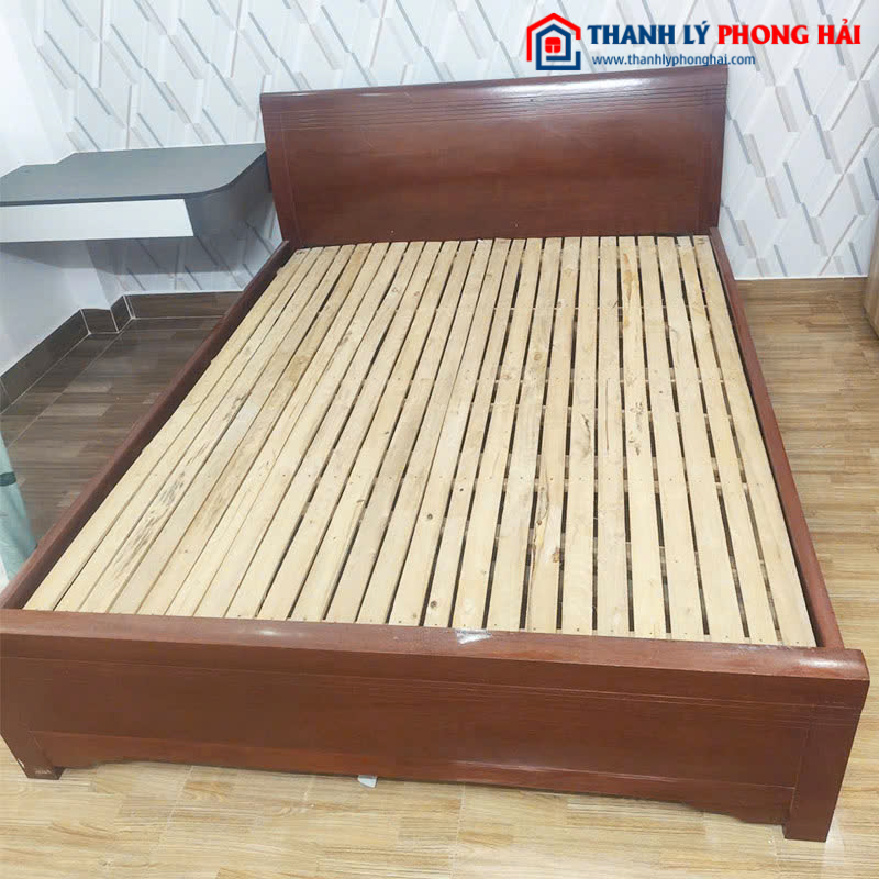 Giường Gỗ Tự Nhiên 1m6 Có Dạt Gỗ Cũ