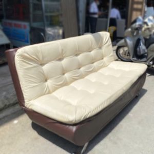 Sofa Bed Bọc Da Đính Nút Cũ