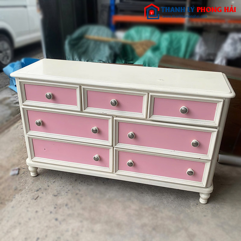Tủ Đựng Đồ Gỗ Màu Hồng Nhiều Ngăn Cũ