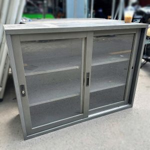 Tủ Hồ Sơ Cửa Lùa Kính 3 Tầng Khung Sắt Cũ