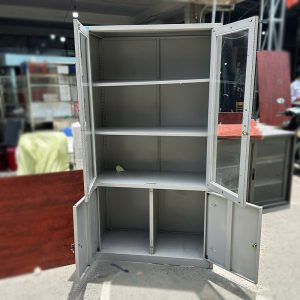 Tủ Hồ Sơ Sắt 2 Cánh Kính Nhiều Tầng Cũ