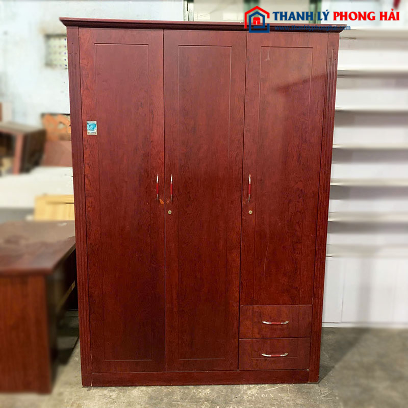 Tủ Quần Áo Gỗ 3 Cánh Có 2 Hộc Kéo Cũ