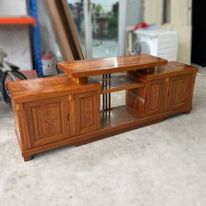 Tủ Tivi Gỗ Tự Nhiên 2m Có Hộc Cũ