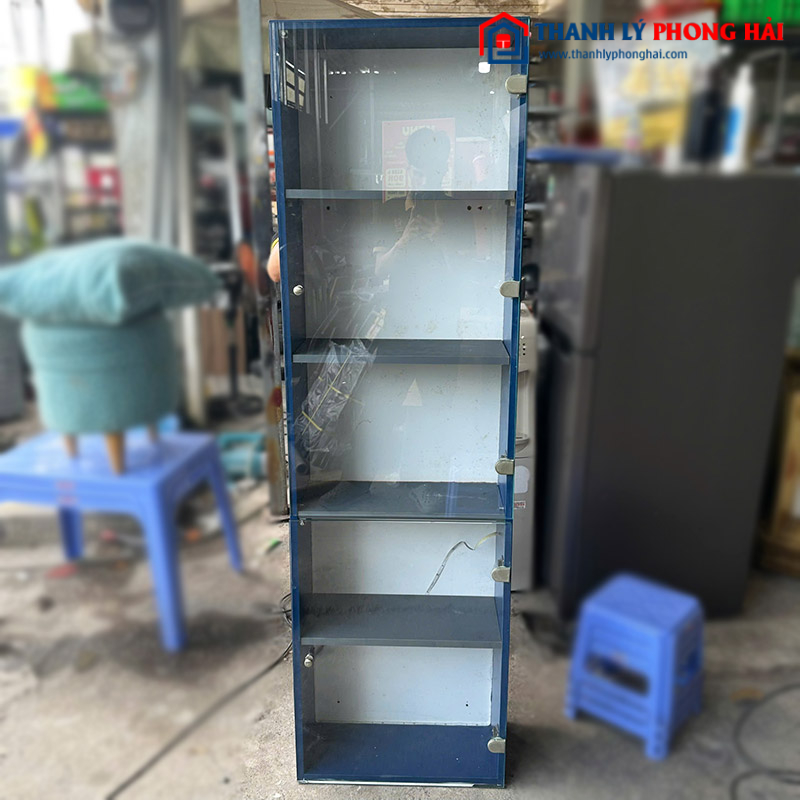 Tủ Trưng Bày Gỗ 5 Tầng Cánh Kính Cũ