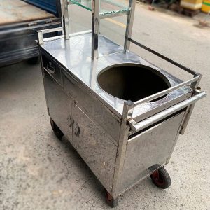 Xe Inox Bán Phở 1m Cũ Kèm Tủ Kính Trưng Bày