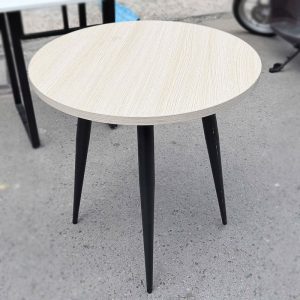 Bàn Cafe Tròn Mặt Gỗ Chân Sắt Cũ
