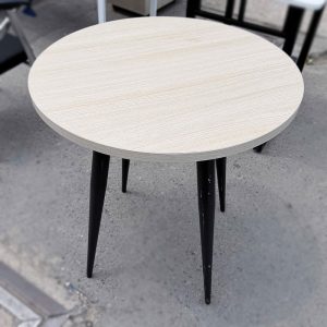 Bàn Cafe Tròn Mặt Gỗ Chân Sắt Cũ