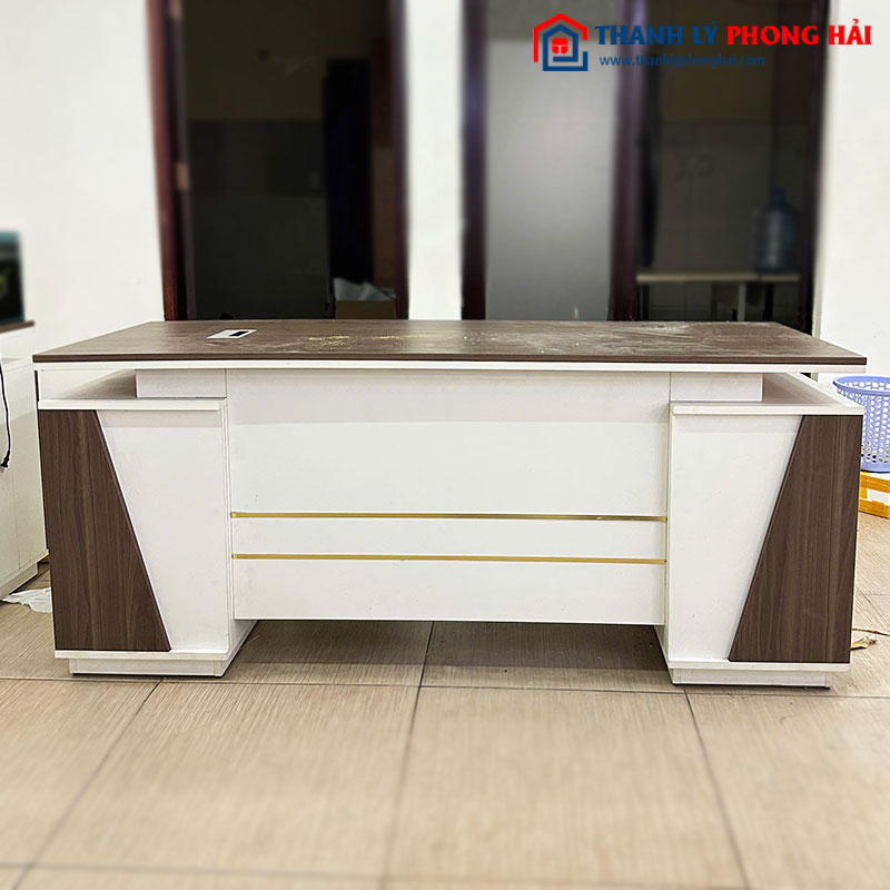 Bàn Giám Đốc Kèm Tủ Hồ Sơ Hai Bên Cũ