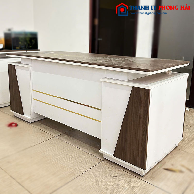 Bàn Giám Đốc Kèm Tủ Hồ Sơ Hai Bên Cũ