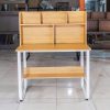 Bàn Học Chân Sắt 1m2 Liền Kệ Mới 99%