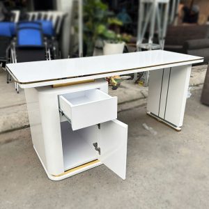 Bàn Làm Việc 1m6 Gỗ Công Nghiệp Trắng Cũ