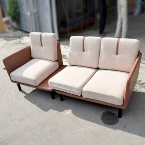 Băng Sofa 3 Chỗ 2m Bọc Vải Phối Da Cũ