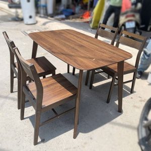 Bộ Bàn Ăn 4 Ghế Full Gỗ Tự Nhiên Cũ