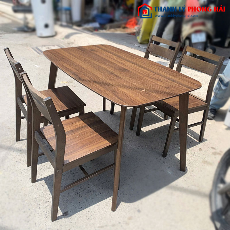 Bộ Bàn Ăn 4 Ghế Full Gỗ Tự Nhiên Cũ