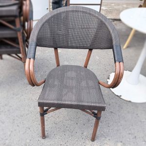 Bộ Bàn Ghế Cafe Mây Chân Sắt Cũ