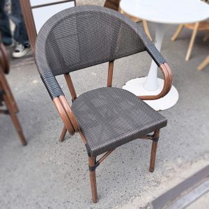 Bộ Bàn Ghế Cafe Mây Chân Sắt Cũ