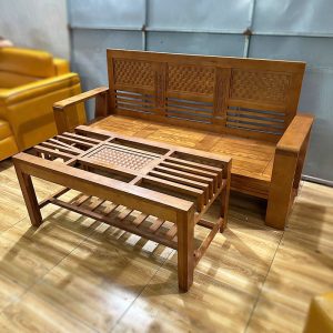 Bộ Salon 2 Món Gỗ Tự Nhiên Cũ
