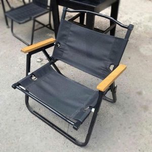 Ghế Camping Vải Bố Tay Gỗ Cũ