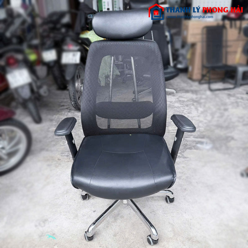 Ghế Xoay Đệm Da Lưng Lưới Chân Xoay Cũ