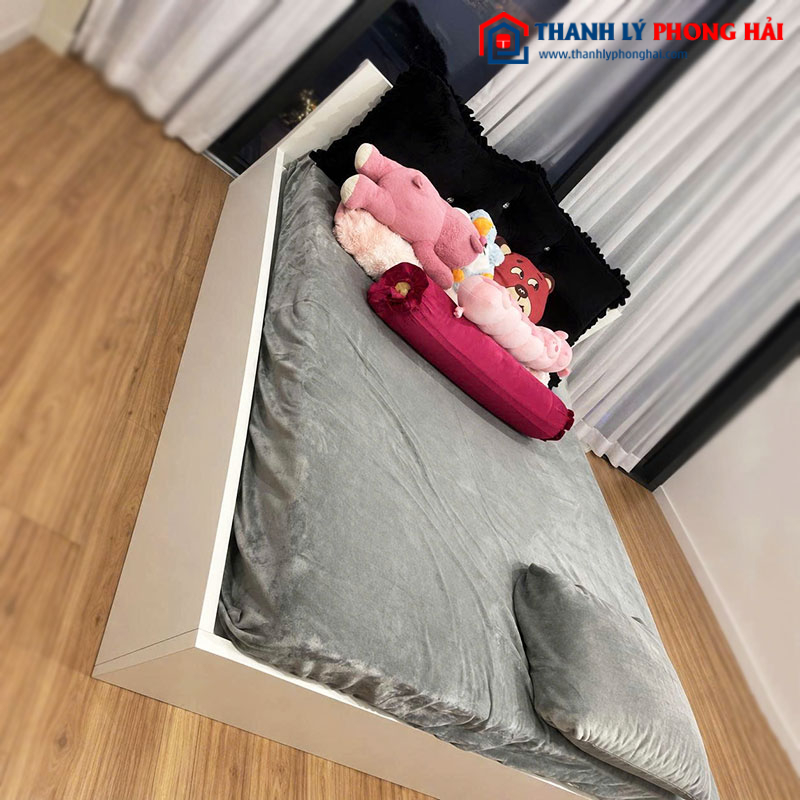 Giường Ngủ 1m6 Gỗ Kèm Nệm Cao Su Non Cũ