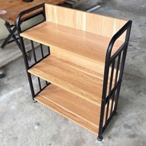 Kệ Trưng Bày Khung Sắt Mặt Gỗ 3 Tầng Cũ