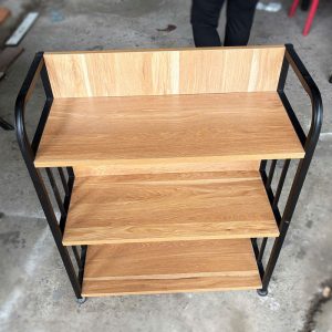 Kệ Trưng Bày Khung Sắt Mặt Gỗ 3 Tầng Cũ