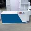 Quầy Lễ Tân Gỗ Xanh Phối Trắng Bo Cong 1m95 Cũ