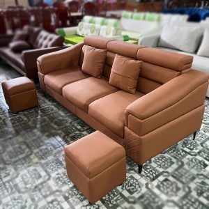 Sofa Băng 3 Chỗ Kèm 2 Đôn Rời Mới 99%