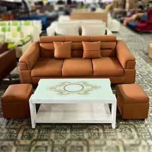 Sofa Băng 3 Chỗ Kèm 2 Đôn Rời Mới 99%