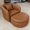 Sofa Đơn Kèm Đôn Gác Chân Bọc Da Mới 99%