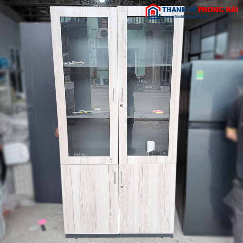 Tủ Hồ Sơ 4 Cánh Gỗ Công Nghiệp 1m Cũ